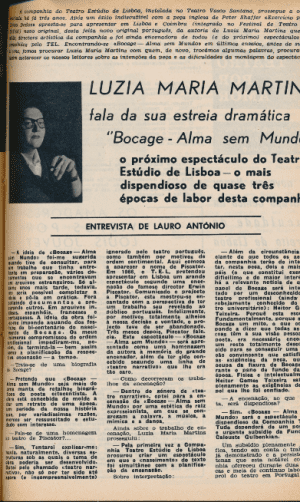 Luzia Maria Martins fala da sua estreia dramática de 